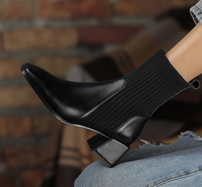 Bota Feminina Confort Premium – Cano Curto, Salto Bloco Seguro, Forro Aconchegante e Estilo para Todos os Momentos