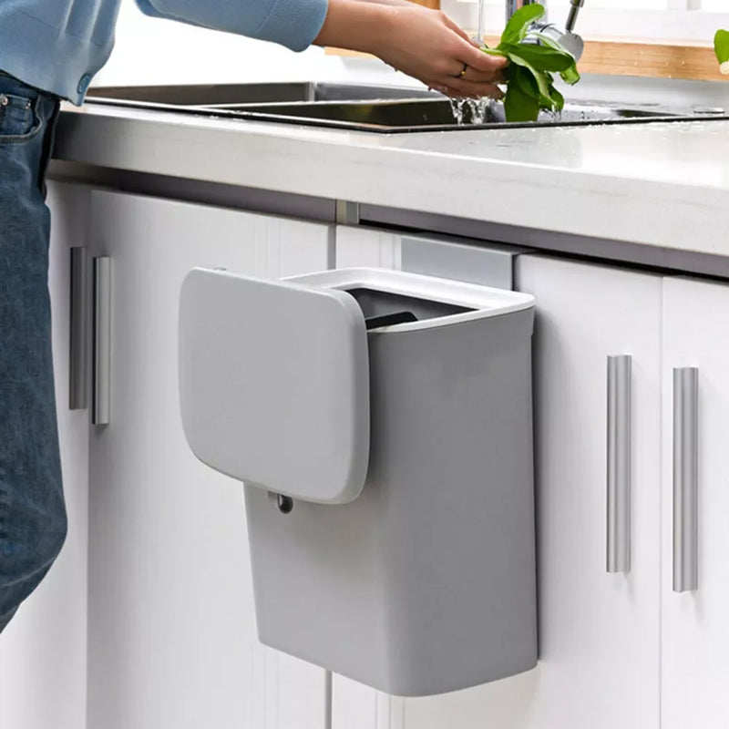 Lixeira Suspensa MultiUso 9L – Descarte Prático e Sem Cheiro na Sua Cozinha