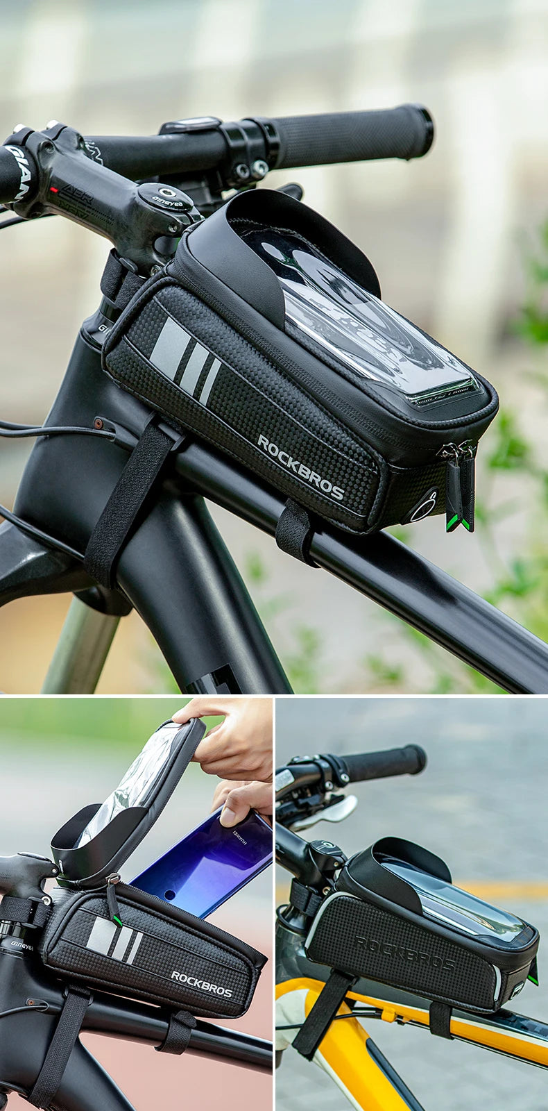 Bolsa Ciclismo Porta Celular Suporte  RockBros - Impermeável, Resistente e Confortável