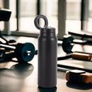 Garrafa Térmica de Água HydraFit com Suporte de Celular – Ideal para acompanhar seus treinos na academia com hidratação e praticidade!