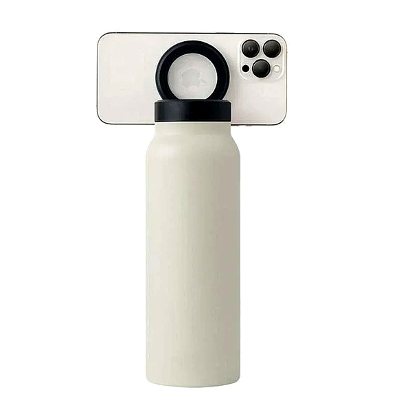 Garrafa Térmica de Água HydraFit com Suporte de Celular – Ideal para acompanhar seus treinos na academia com hidratação e praticidade!